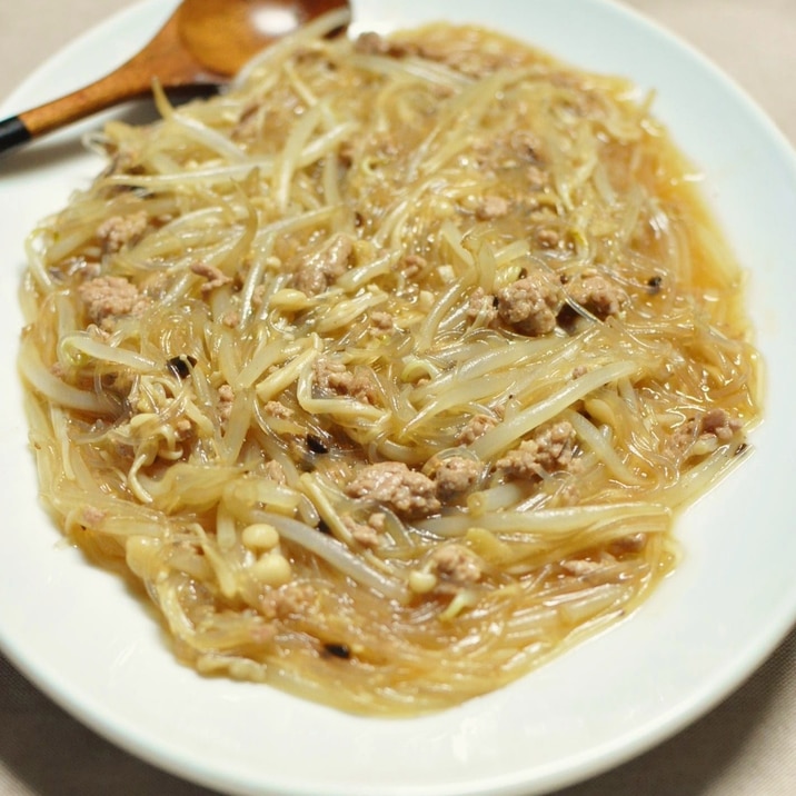 春雨入り★もやしとえのきのそぼろあんかけ風